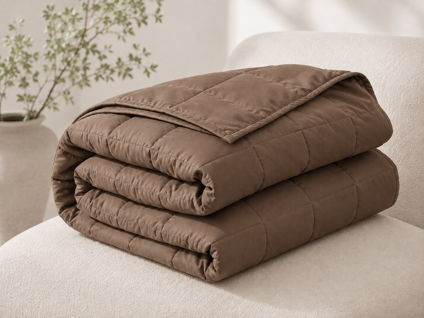Brown SerenityWrap weighted blanket