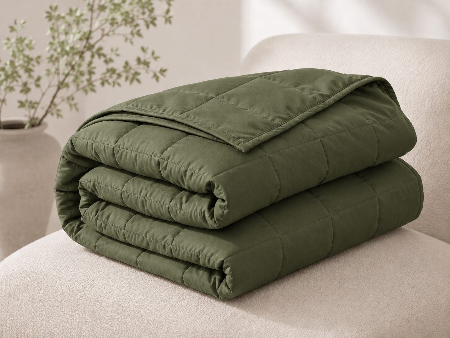 Green SerenityWrap weighted blanket