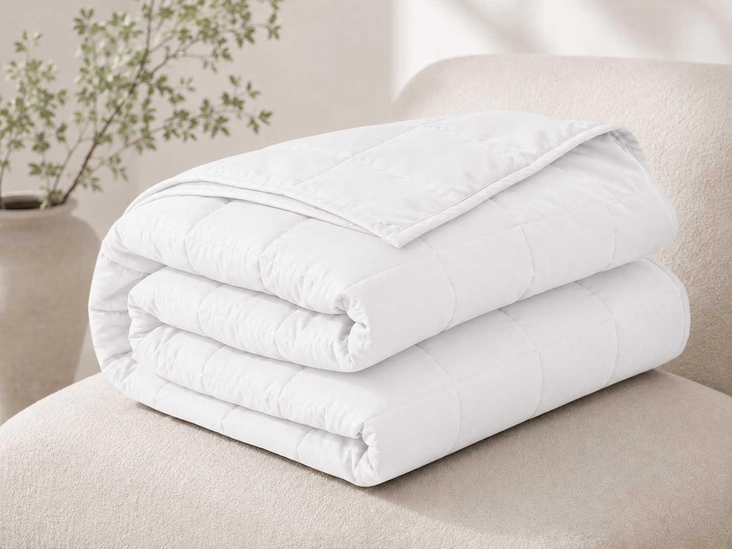 White SerenityWrap weighted blanket